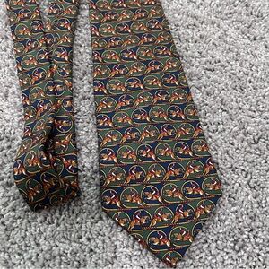 Vintage Paul Fredrick Equestrian Themed Silk Tie Horses
